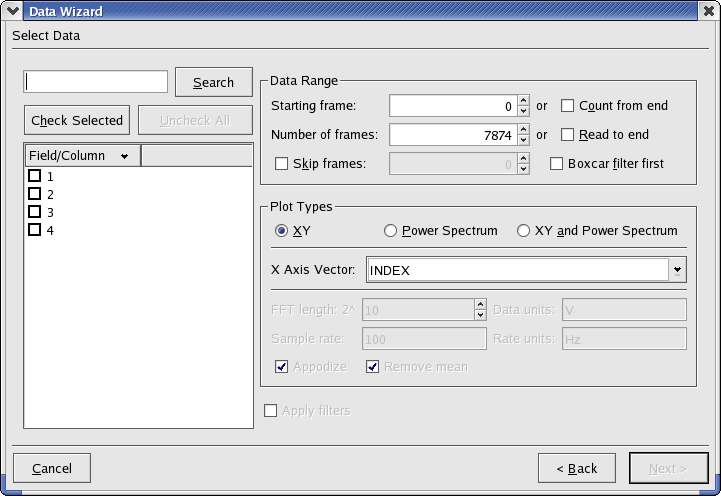 Data Wizard Screen 2