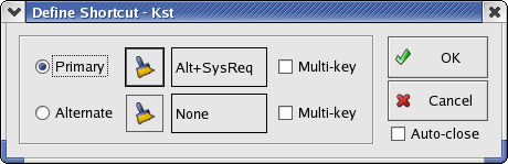 Define Shortcut Window