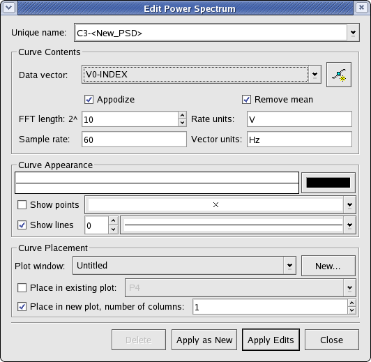 Power Spectra Window